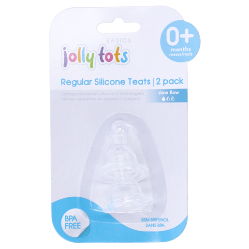 Jolly Tots Regular Silicone Teats 0 Months+ 2 Pack