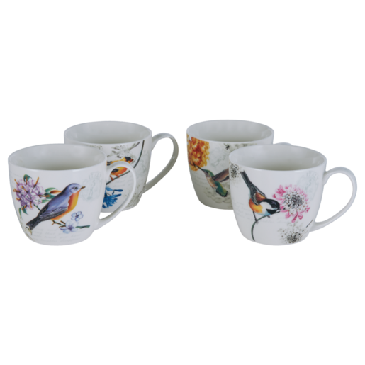 Birds Coffee Mugs 4 Pack