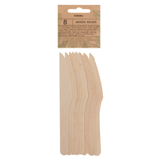 Kokliko Cutlery Wooden Party Knive 8 Pack