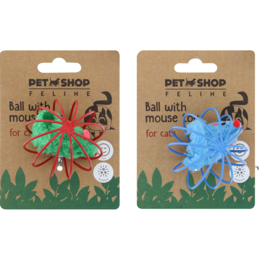 Petshop Mouse In A Ball Cat Toy (Assorted Item - Supplied At Random)