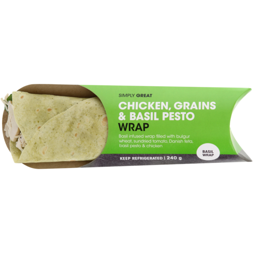 Simply Great Chicken, Grains & Basil Pesto Wrap 240g