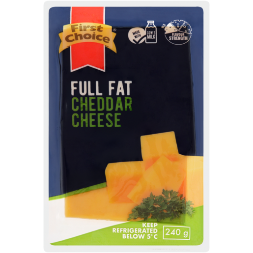 First Choice Full Fat Cheddar Cheese 240g