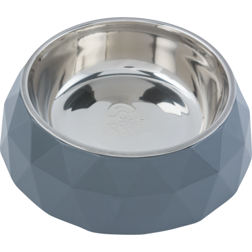 Dog's Life Large Grey Diamond Stainless Steel Dog Bowl