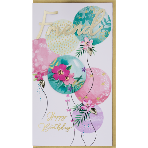 Second Nature Balloon & Flowers Happy Birthday Card