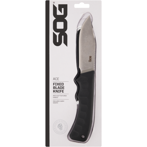 SOG Black Ace Fixed Blade Knife