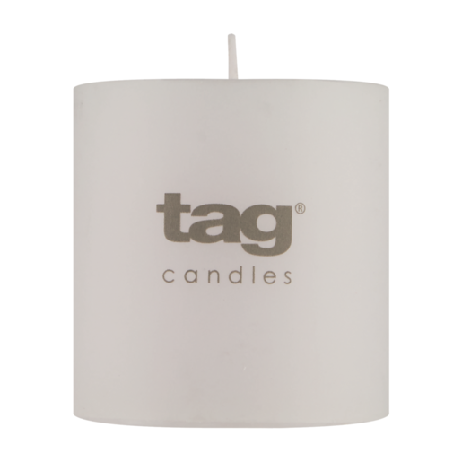 Tag White Chapel Pillar Candle 10 x 15cm