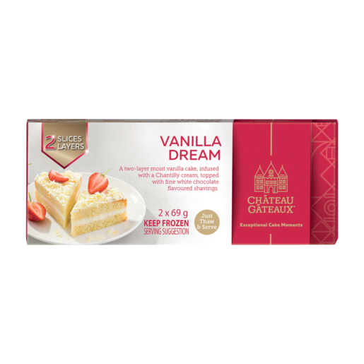 Château Gâteaux Frozen Vanilla Dream Cake Slices 2 x 69g