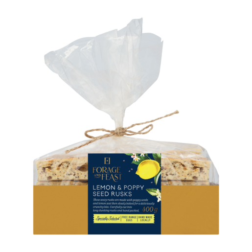 Forage And Feast Lemon & Poppy Seed Rusks 400g
