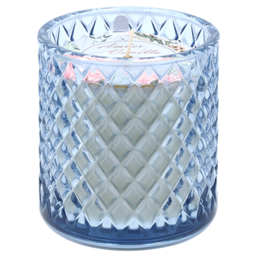 Amber Vanilla Scented Prism Candle 8x9cm