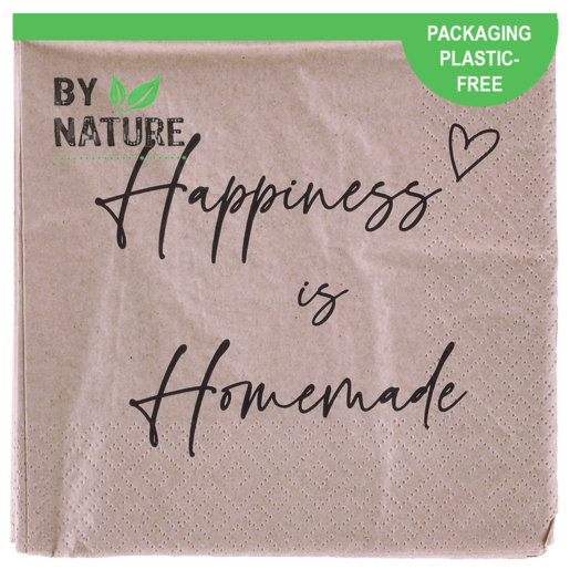 By Nature Happiness Homemade 3 Ply Napkins 20 Pack