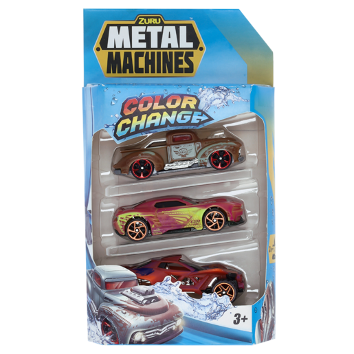 Metal Machines Colour Change Cars 3 Pack (Assorted Item - Supplied At Random)