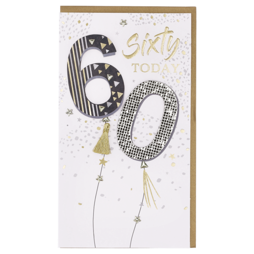 Champagne Tassels Happy Birthday 60 Today Card