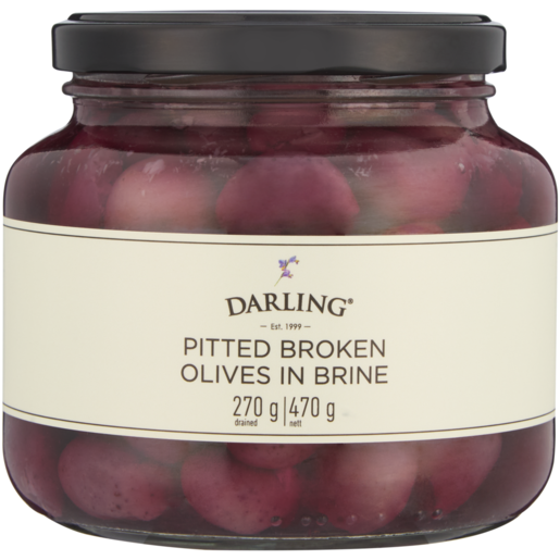 Darling Pitted Broken Olives in Brine 470g 