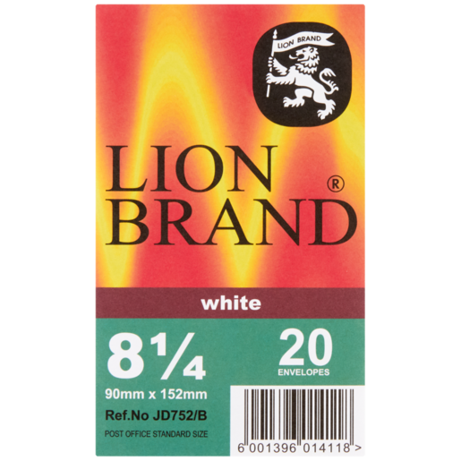 Lion Brand White Bank Envelopes 20 Pack