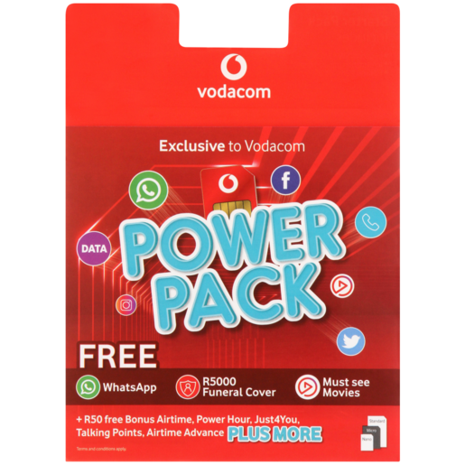 Vodacom Power Pack Prepaid SIM Card Starter Pack