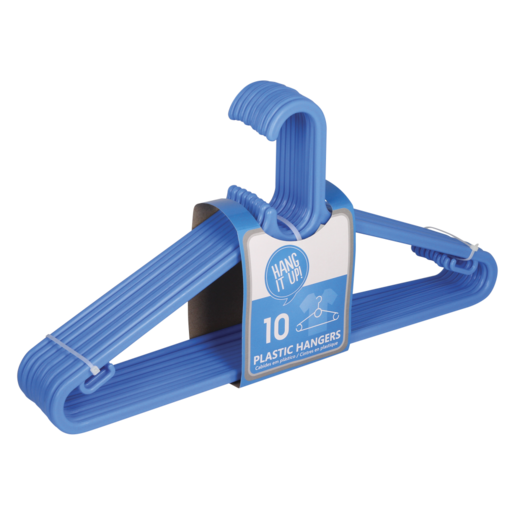 Hang It Up! Blue Plastic Hangers 10 Pack