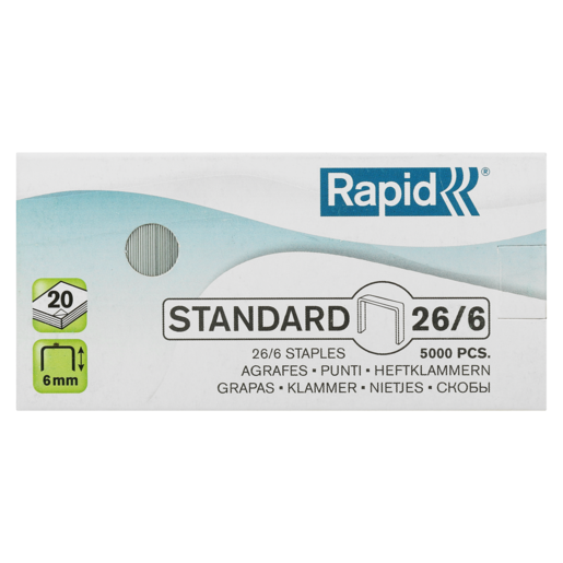 Rapid Standard 26/6 Staples 5000 Pack