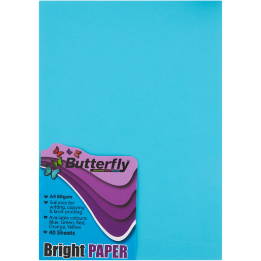 Butterfly Bright A4 Paper 40 Pack (Assorted Item - Supplied At Random)