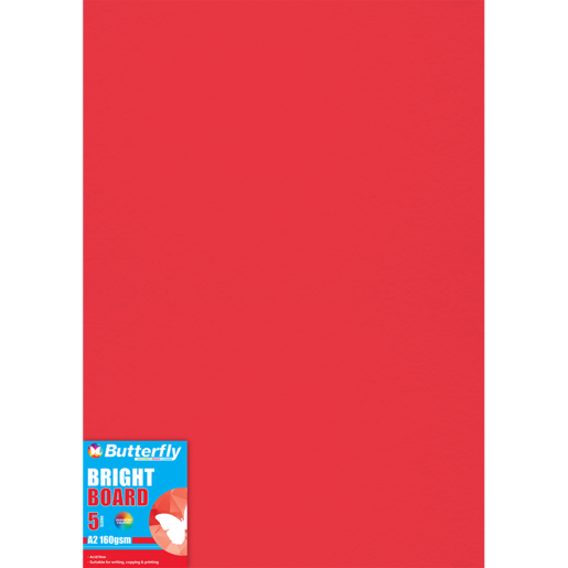 Butterfly Bright Red A2 Board 5 Pack