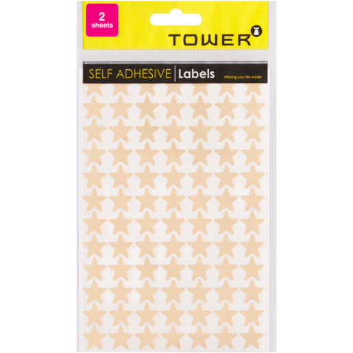 TOWER Gold Self Adhesive Star Stickers 168 Piece