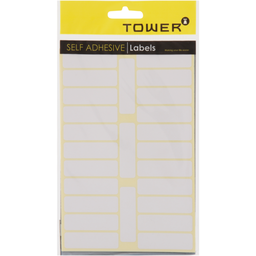 TOWER White Rectangular Self Adhesive Labels 45 x 13mm 500 Piece