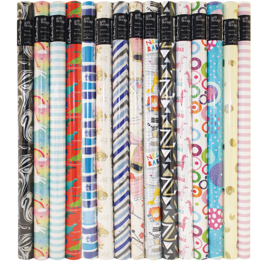 Creative Stationery Vogue Gift Wrap 5m x 70cm (Assorted Item - Supplied At Random)