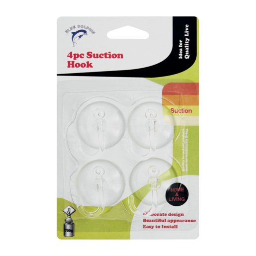 Blue Dolphin Suction Hooks 4 Pack