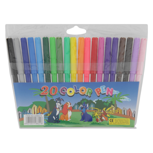 Fibre Colour Pen Set 20 Piece