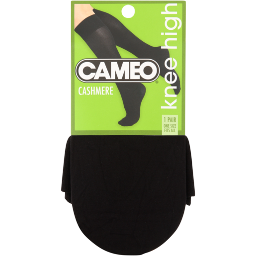 Cameo Knee-Hi Cashmere Black Pantihose One Size Fits All