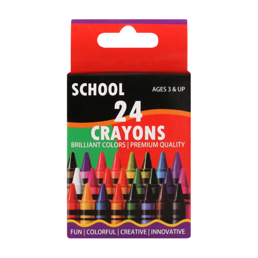 Wax Colour Crayon Set 24 Piece  Colouring Pencils & Crayons
