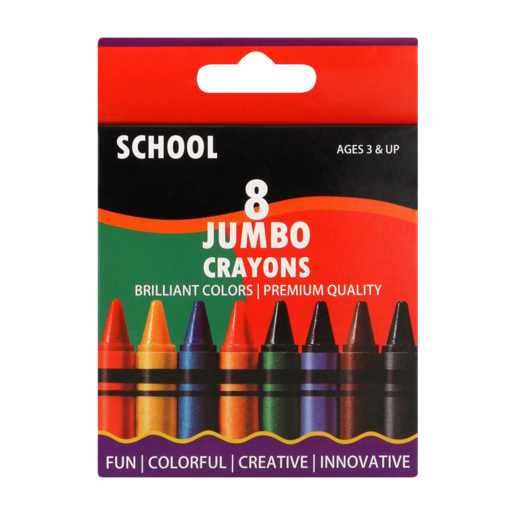 Jumbo Wax Colour Crayon Set 8 Piece