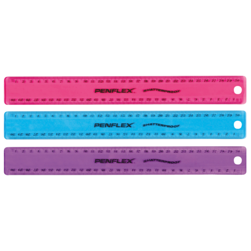 Penflex Shatterproof Ruler 30cm (Colour May Vary)