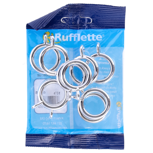 Rufflette Plastic Chrome Rings 32mm 9 Piece