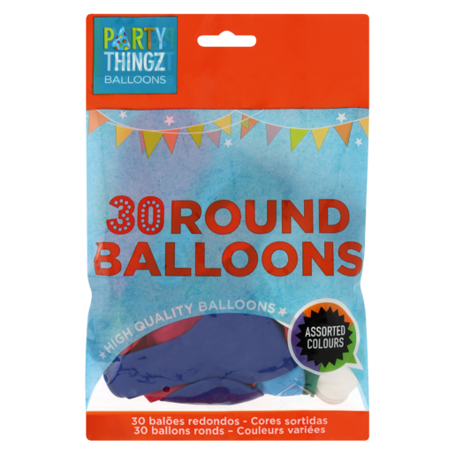 Party Thingz Mixed Round Balloons 30 Pack