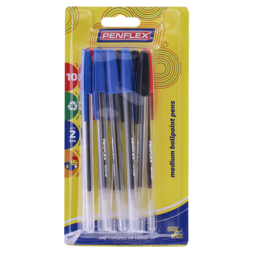 Penflex Medium Ballpoint Pens 10 Pack