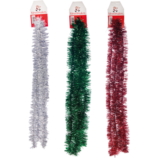 Merrimaker Christmas Tinsel 4 Ply 50mm x 2m (Colour May Vary)