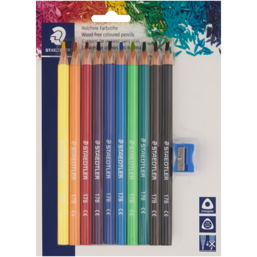 Staedtler Wood-Free Colouring Pencil & Sharpener Set 10 Piece
