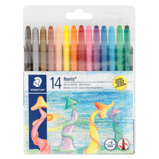 Staedtler Noris Assorted Retractable Wax Crayons 14 Pack