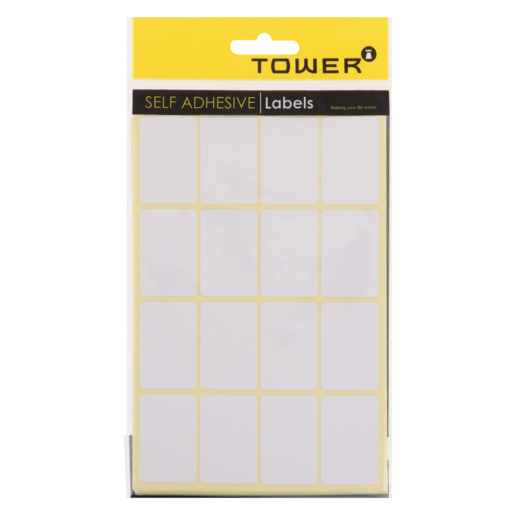 TOWER White Rectangle Self Adhesive Labels 25 x 38mm 320 Piece