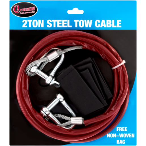Q Premium 2 Ton Steel Tow Cable 3.6m
