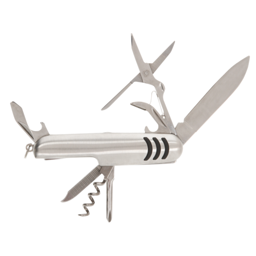 Bush Baby Silver Multi-Function Pocket Knife & Pouch Set 2 Piece