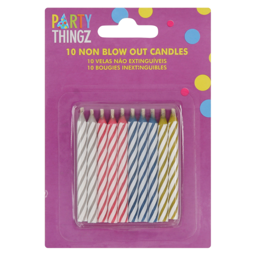 Party Thingz Non-Blowout Candles 10 Pack