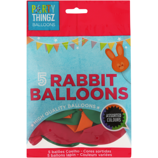 Party Thingz Rabbit Balloons 5 Pack (Assorted Item - Supplied At Random)