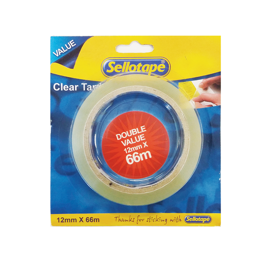 Sellotape Clear Tape Double Value 12m