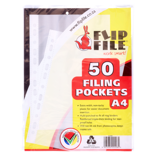 Flip File A4 Filing Sleeves 50 Pocket