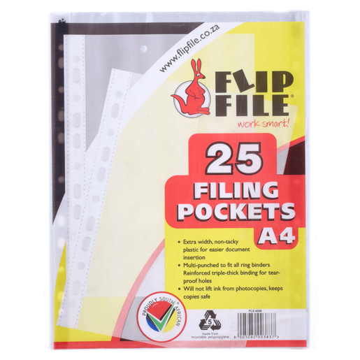 Flip File A4 Filing Sleeves 25 Pockets