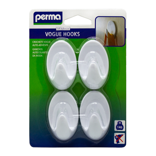 Perma Adhesive Vogue Hooks 4 Pack