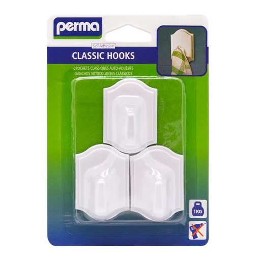 Perma Adhesive Classic Hooks 3 Pack