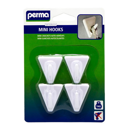 Perma Adhesive Mini Hooks 4 Pack