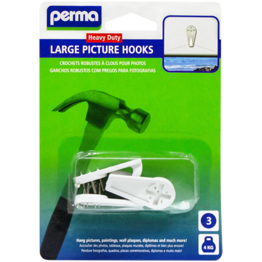 Perma Large Nail On Picture Hooks 3 Pack